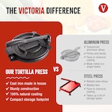 thumbnail of Victoria Pressa per Tortillas Messicane in Ghisa 20cm Pataconera Colombiana Roti Maker, VIC-36997, Nero