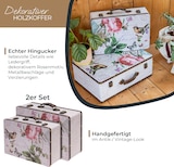 thumbnail of HMF Vintage Deko Koffer aus Holz, Aufbewahrungsbox mit Deckel und Ledergriff, stilvolle Aufbewahrung und Geschenkidee, Rose, 2er Set, 38 + 44 cm