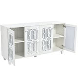 thumbnail of Merax Sideboard mit Spiegelelementen und geometrischem Trellis-Muster, Kommode mit Spiegelfront, Anrichte mit großem Stauraum