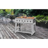 thumbnail of METRO PROFESSIONAL Barbecue a gas con 6 bruciatori e plancha, 111 × 50 cm, telo di copertura, con ruote, acciaio inox, argento