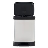 thumbnail of Curver Rechthoekige pedaalemmer Decobin 30 ltr - zilver, zwart