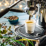 thumbnail of BIOZOYG 100 Stück Kaffeebecher 100ml / 4oz Einwegbecher Pappbecher weiß mit Bedruckung, kompostierbar nachhaltig Espressobecher Trinkbecher Biobecher