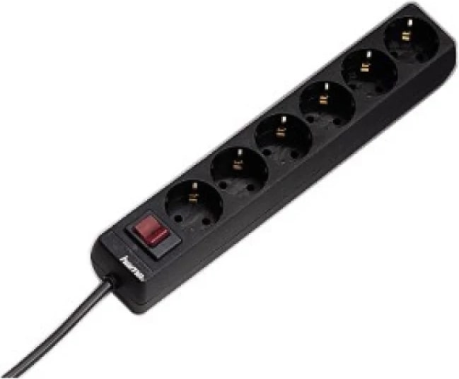 Hama Extensão  69030394 6 Tomadas Com Interruptor, 1.5m, Preto