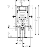 thumbnail of Geberit Duofix WC-Eckelement Sigma UP-Spülkasten 120mm, Betätigung von vorne, Bauhöhe 1120 mm