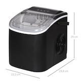 thumbnail of HOMCOM Máquina de Fazer Gelo Silenciosa 12 kg em 24 Horas 9 Cubos em 6-12 Minutos Depósito de Água 1,3 L 22,2x29,4x29 cm Preto