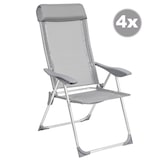 thumbnail of 4 Aluminium Gartenstühle klappbar mit Kopfteil  4grau