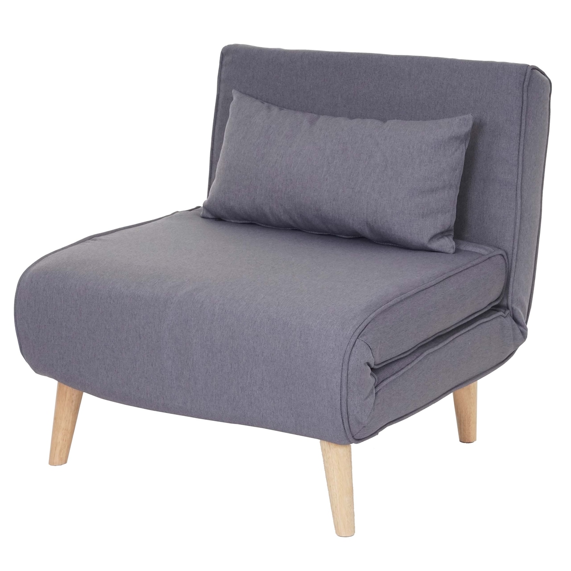 Schlafsessel HWC-D35, Schlafsofa Funktionssessel Klappsessel Relaxsessel Jugendsessel Sessel, Stoff/Textil ~ hellgrau