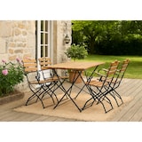 thumbnail of Biergarten-Set HWC-J40, Bistroset Klapptisch Klappstuhl, Gastronomie-Qualität Akazie MVG-zertifiziert ~ naturfarben