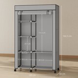 thumbnail of HOMCOM armario de tela con ruedas, armario portátil, con barra para colgar, 6 estantes, ropero portátil para dormitorio, 103x43x162,5 cm, gris claro