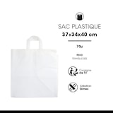 thumbnail of Bolsa de plástico esmerilado con asas flexibles de PEAD translúcido 37 + 34 x 40 cm por 100 - Gimex