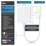 thumbnail of CSL Mini DisplayPort zu HDMI Typ A Audio- & Video-Adapter, Full HD MiniDP Adapter / Konverterkabel