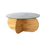 thumbnail of Dmora Wohnzimmertisch Doliveir, Niedriger Wohnzimmertisch, Kaffeeregal, Couchtisch für Sofa, 75x75h35 cm, Eiche