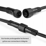 thumbnail of Guirlande guinguette extérieur IP65 10M 20 douilles E27 câble plat noir connectable professionnelle