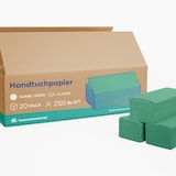 thumbnail of Inoverse Papierhandtücher 5.000 Blatt, Falthandtücher, Papiertücher, Einweghandtücher, Handtuchpapier ZZ-falz, 25x23 cm, Grün