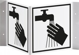 thumbnail of Schild I Tür-Nasenschild Piktogramm Hände waschen, Kunststoff, 150x150mm