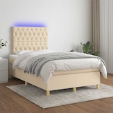 thumbnail of vidaXL Boxspringbett mit Matratze & LED Creme 120x190 cm Stoff