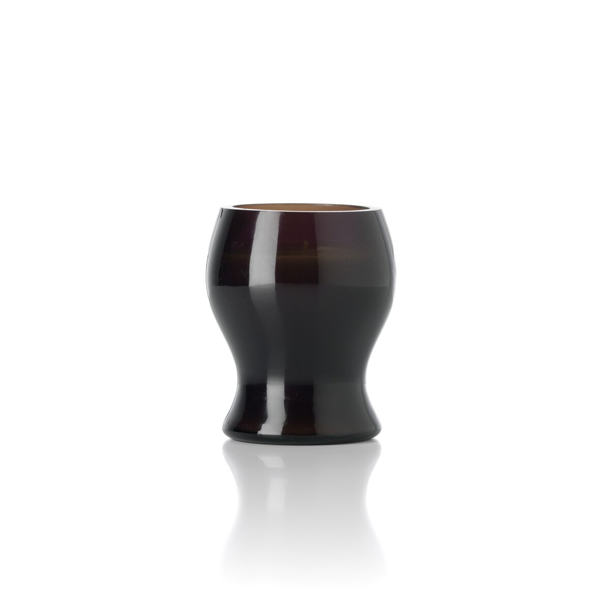 Bazar Bizar Kandelaar van glas 8x8x9.5 cm rookglas