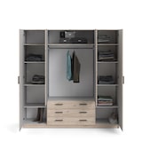 thumbnail of Spell Kleiderschrank B183 cm 4 Türen und 3 Schubladen Hickory-Dekor.