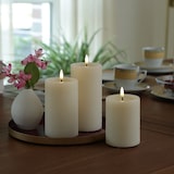 thumbnail of LED Kerze UNIQUE Rustik-Optik Echtwachs 7,5x12,5cm bis 1500Std creme