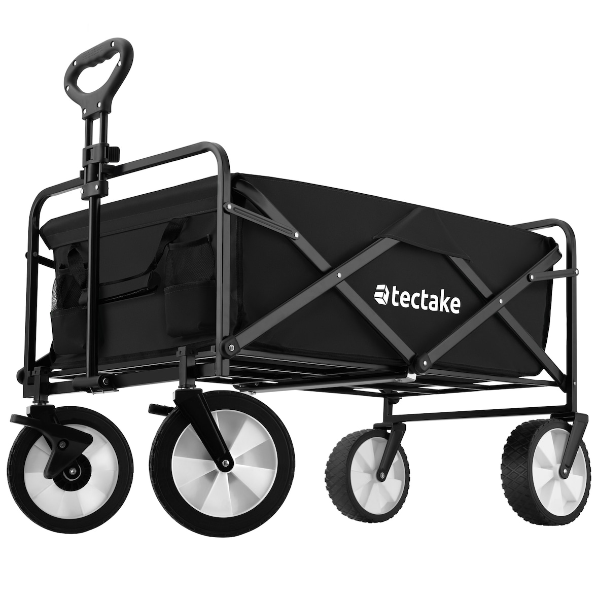 tectake Chariot pliable LEON avec freins, capacité de charge 80kg - noir - 404978