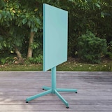 thumbnail of Table de terrasse carrée bistro inclinable en acier turquoise 70cm
