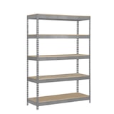 thumbnail of SimonRack Industrieel rek, 2000x1000x600 mm, 300 kg buigpunt, 5 houten legborden, garagerek, Galvaniseerd/Hout- Bricoforte