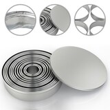 thumbnail of Intirilife 12-teiligs Ausstechformen Set in Silber mit Aufbewahrungsbox - 3 cm bis 12 cm Cutter Ringe Rund aus Edelstahl