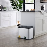 thumbnail of SVITA TC2Combo26 keukenemmer 26 liter 8L + 18L gecombineerde dubbele afvalbak 2-delige afvalscheiding pedaalemmer zilver