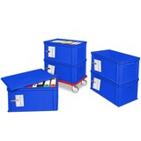 thumbnail of Archiv-Ordnerturm mit Roller, 5 Behälter in blau
