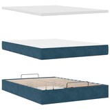 thumbnail of vidaXL Ottoman-Bett mit Matratze & LEDs Dunkelblau 140x190 cm Samt