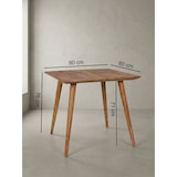 thumbnail of Retro Landhausstil Esstisch Massivholz - Braun, Handgefertigt. 80x80x76 cm | Kadima Design