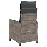 thumbnail of vidaXL Gartensessel mit Beistelltisch Verstellbar Grau Poly Rattan, Garten Liegestuhl, Outdoor Stuhl, Sessel, Gartensessel, Stuhl, Gartenstuhl