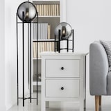 thumbnail of Piantana Contemporaneo Amsterdam Acciaio Nero Vetro Fumè 1 Luce E27