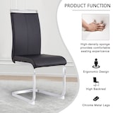 thumbnail of Merax Freischwinger (4 St), 4er Set Esszimmerstuhl Kunstleder Polsterstuhl Schwingstühle, Schwarz | Silber