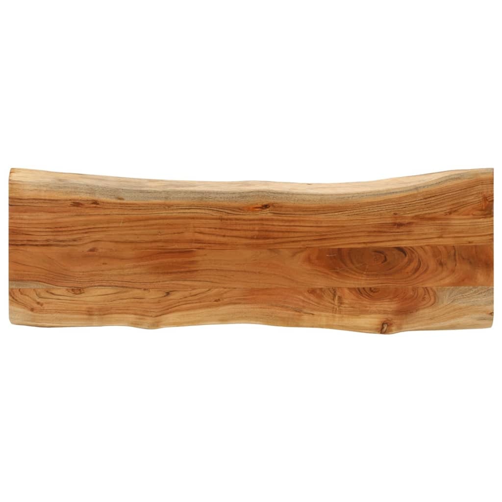 Piano Tavolo 140x40x3,8 Cm Rettangolare Legno Acacia Bordi Vivi