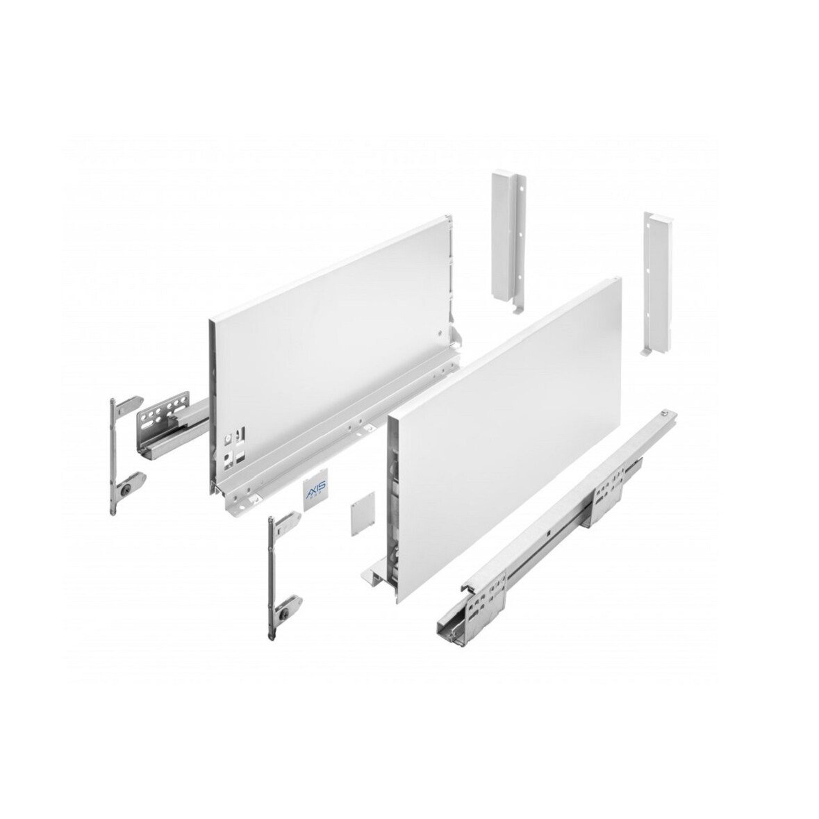 Schubladensystem Weiß Unterflurführungen Soft Close Schubkasten-Set 300mm 200mm