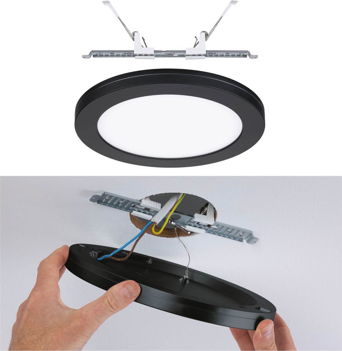 Paulmann LED Einbaupanel 2in1 Cover-it  rund 225mm  16,5W 1200lm 4000K Schwarz  93097