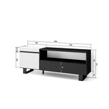 thumbnail of Wohnzimmer-TV-Schrank, Viel Stauraum, 150x35x57cm, Für TV-Geräte bis 65“, Industriedesign, Moderner Stil, Schwarz und weiß _ 55_10