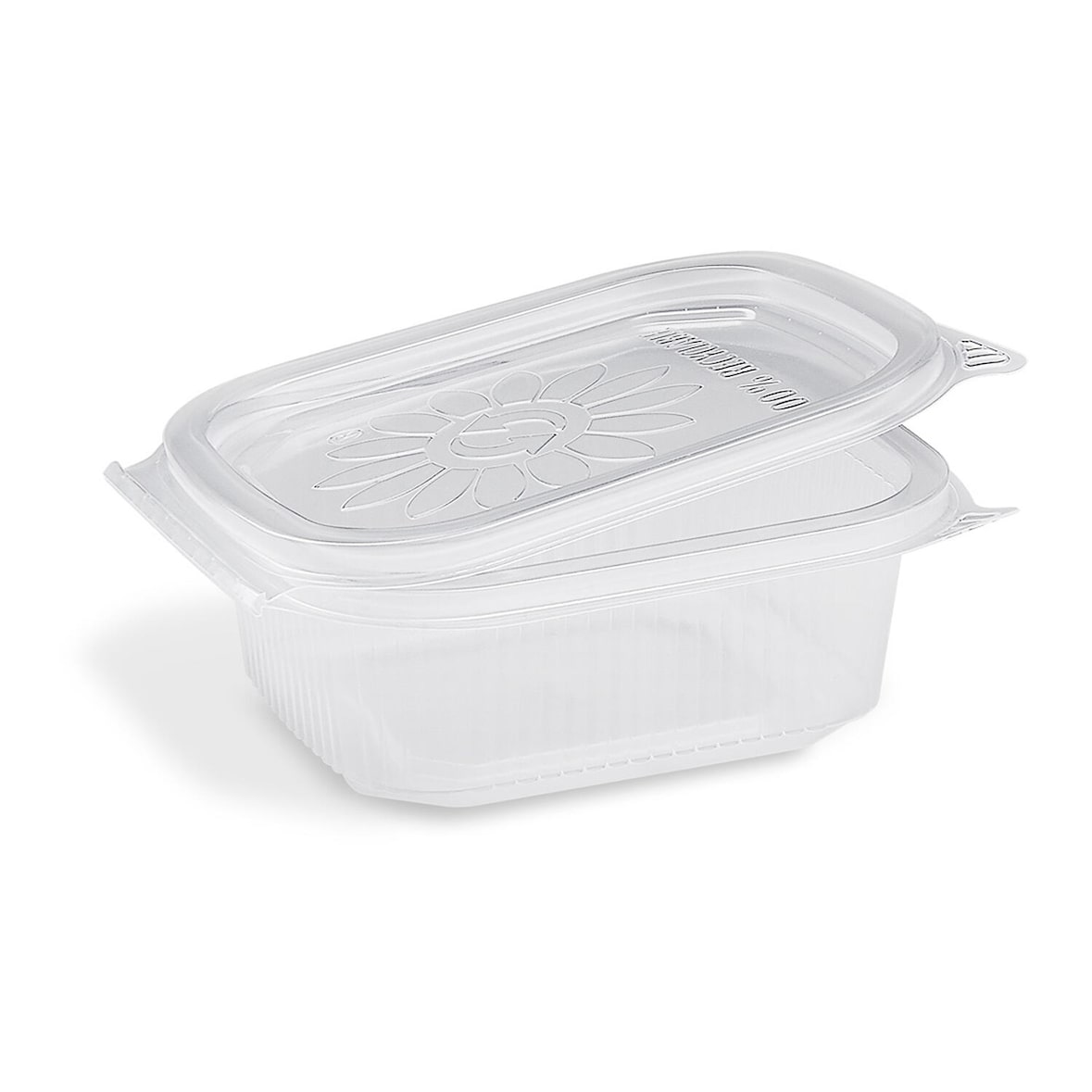50x Feinkostbecher mit fixem Deckel Ripboxx Tiny klar PP 127x108x44mm 250ml