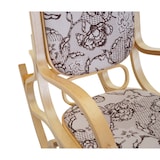 thumbnail of Décoshop26 - Fauteuil à bascule rocking chair en bois clair et tissu fleur marron FAB04023