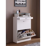 thumbnail of Braso Schuhschrank 2 Klaptüren 1 Schublade weiß.