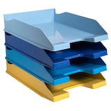 thumbnail of Exacompta - Réf. 113202SETD - Set de 4 corbeilles à courrier COMBO MIDI Bee Blue - 34,6 x 25 x 24,3 cm - A4+ - couleurs assorties