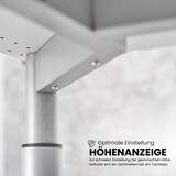 thumbnail of bümö höhenverstellbarer Schreibtisch 180x80 cm in Eiche, Gestell silber - PC Tisch höhenverstellbar & groß, höhenverstellbarer Tisch Büro, großer