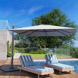 thumbnail of Outsunny Ombrellone a Sbalzo con Manovella Base a Croce Grigio Chiaro