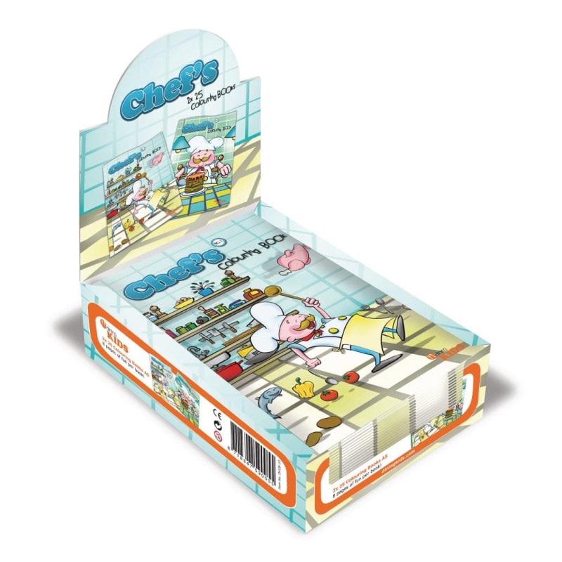 Chef-koks kleurboek voor kinderen - Dining Kids - Set van 50