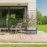 thumbnail of Relaxdays Pflanzkasten mit Spalierwand, HBT 171 x 71,5 x 32cm, Sichtschutz mit Blumenkasten, Balkon & Garten, Holz, grau