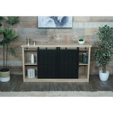 thumbnail of Sideboard HWC-K75, Highboard Étagère Armoire Porte coulissante 7 compartiments Aspect bois Métal industriel 84x150x40cm ~ naturel