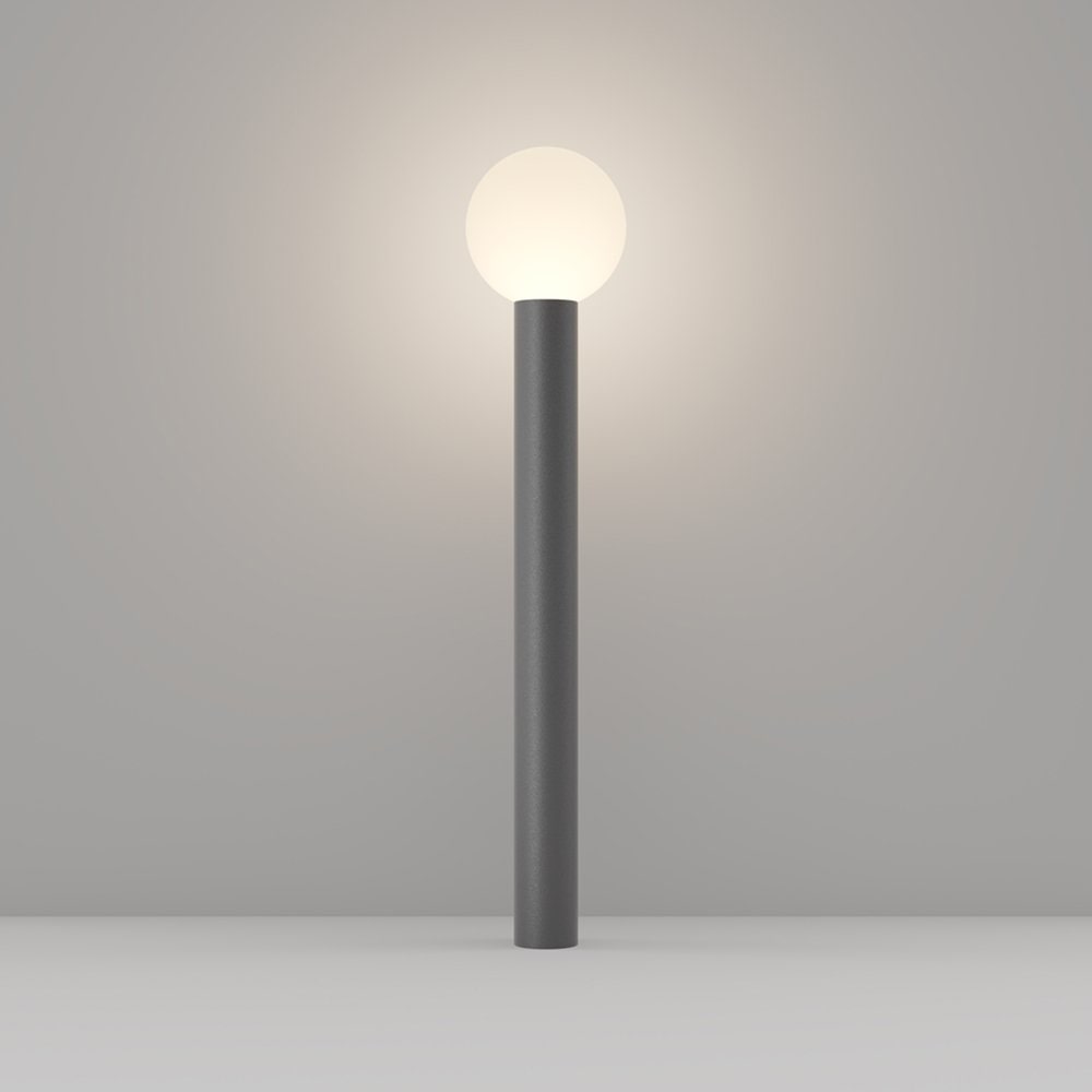 Lampione Per Esterno Moderno Alluminio Grigio 1 Luce E27 60W Ip54 A++