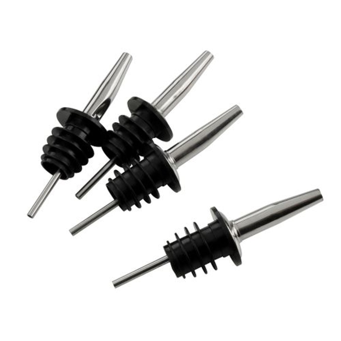 METRO Professional Bico para garrafas Freeflow, aço inoxidável, prateado / preto, 6 unidades