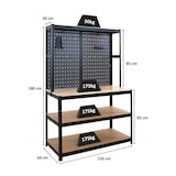 thumbnail of Profi Werkbank GIANT BEAST mit Lochwand | HxBxT 180x120x60cm | Fachlast 175kg | Schwarz